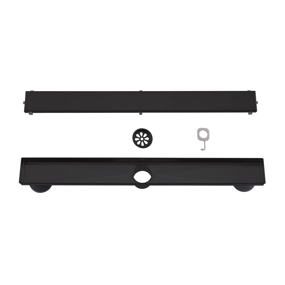 2-in-1 Dual-Cover Linear Drain with Removable Hair Strainer