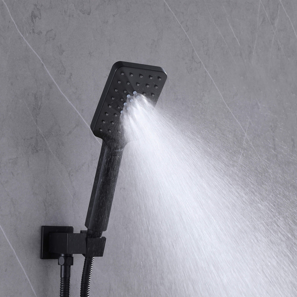Concealed Tub Shower System with Fold-Away Tub Spout & 3-Function Hand Shower