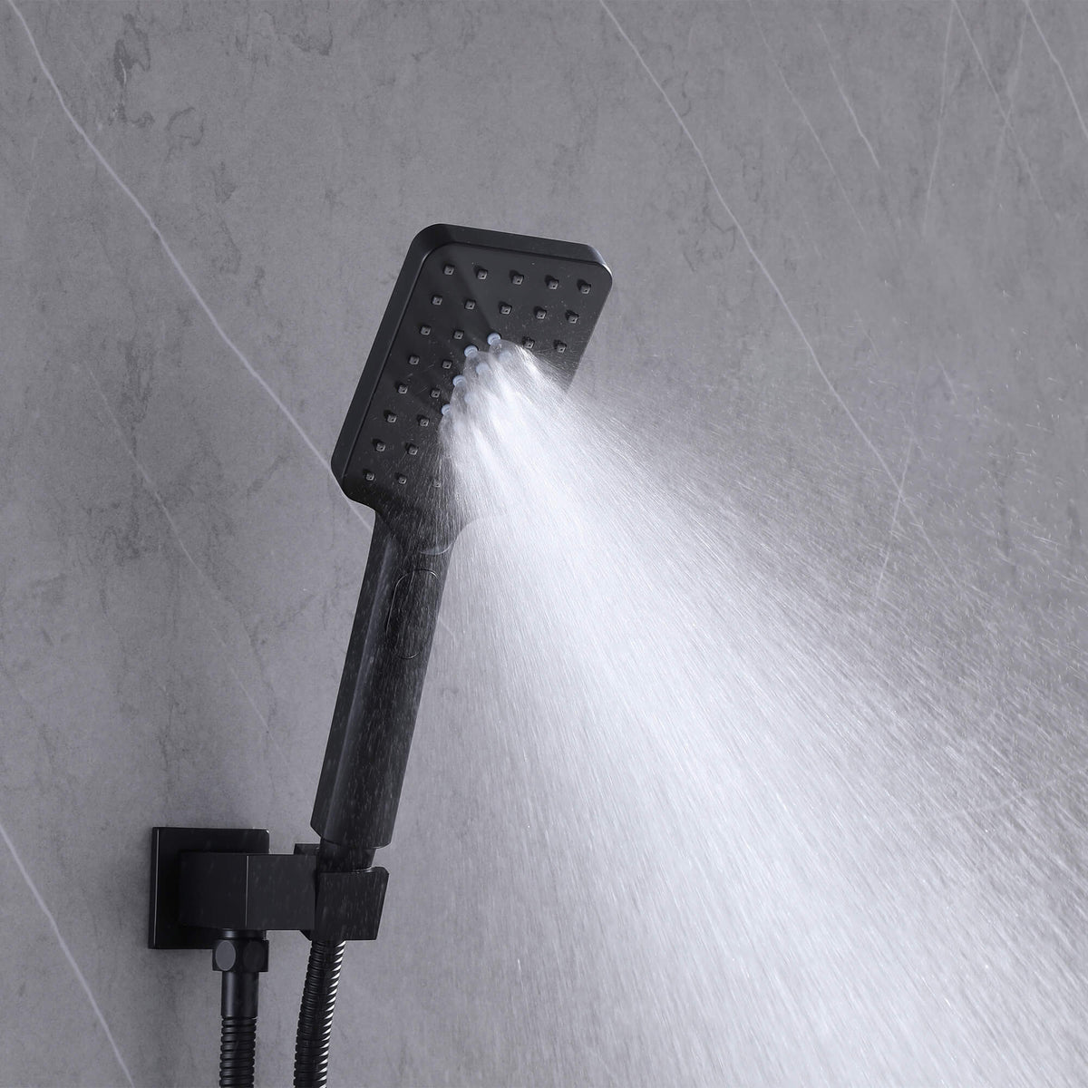 Concealed Tub Shower System with Fold-Away Tub Spout & 3-Function Hand Shower