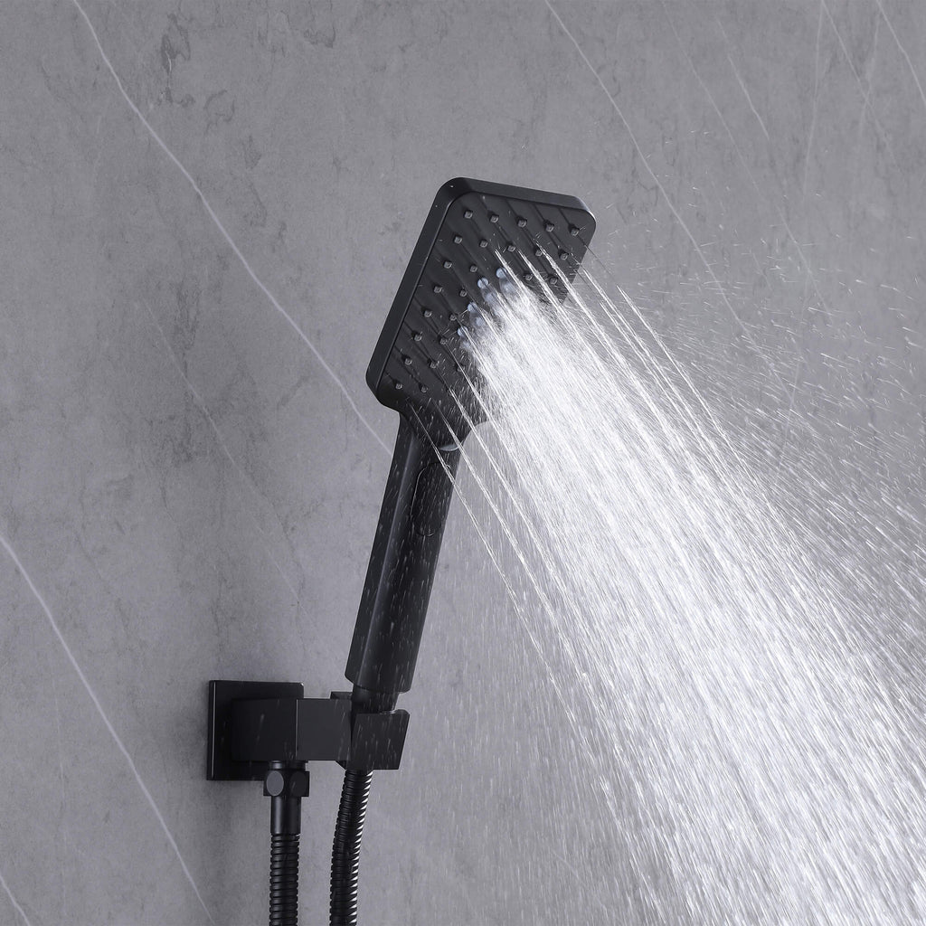 Concealed Tub Shower System with Fold-Away Tub Spout & 3-Function Hand Shower