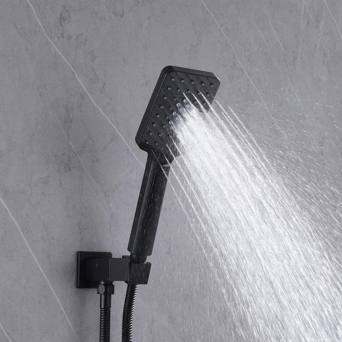 Concealed Tub Shower System with Fold-Away Tub Spout & 3-Function Hand Shower