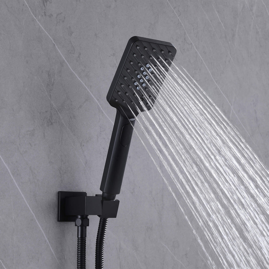 Concealed Tub Shower System with Fold-Away Tub Spout & 3-Function Hand Shower