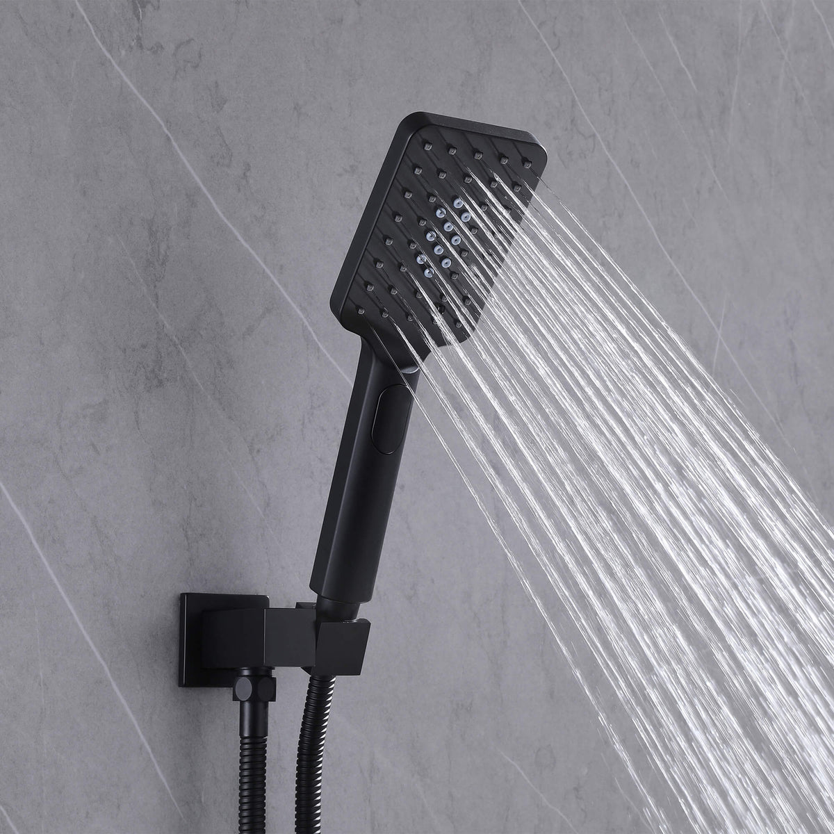 Concealed Tub Shower System with Fold-Away Tub Spout & 3-Function Hand Shower
