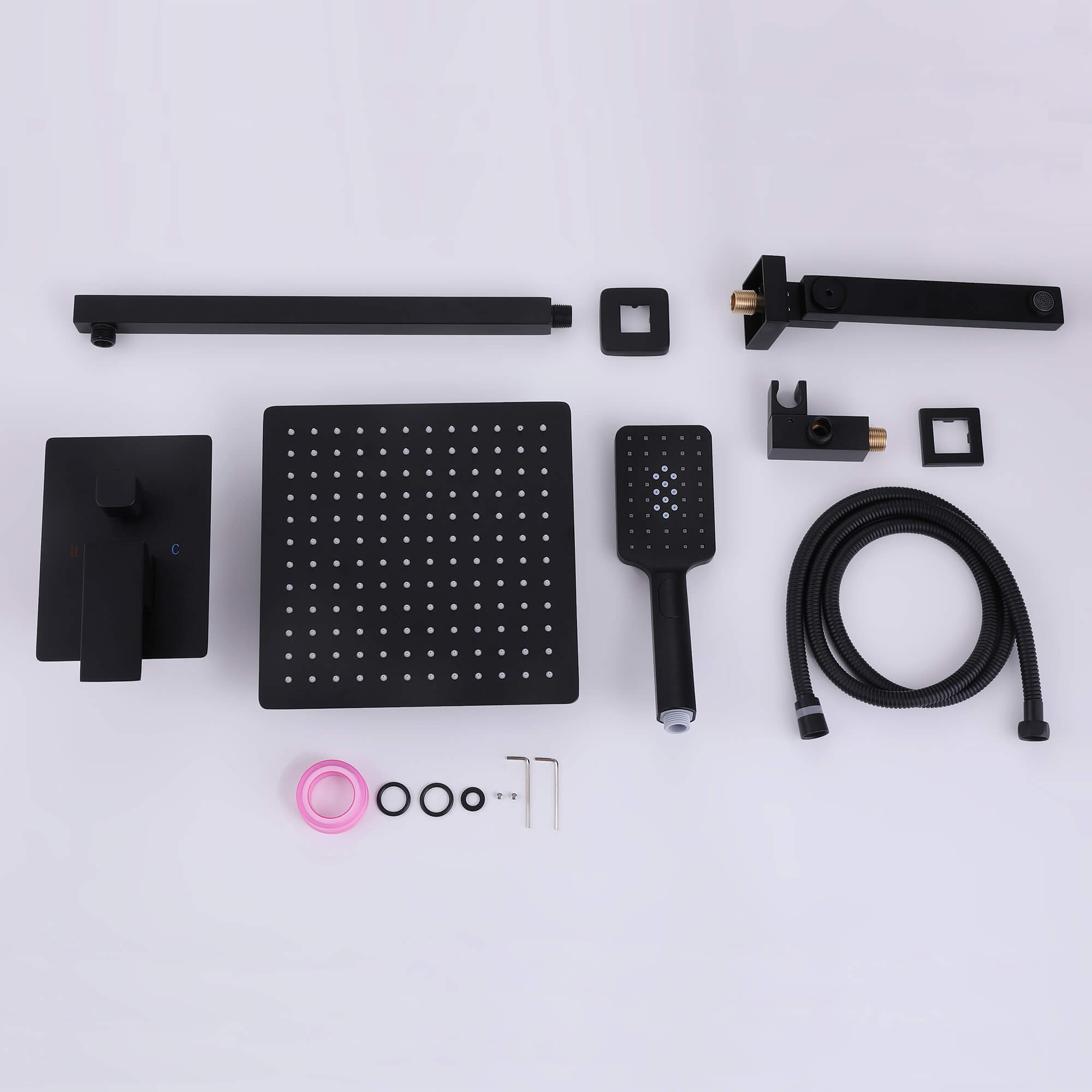 Concealed Tub Shower System with Fold-Away Tub Spout & 3-Function Hand Shower