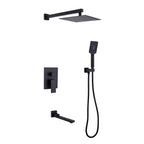 Concealed Tub Shower System with Fold-Away Tub Spout & 3-Function Hand Shower