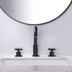 8" Spread 3-Hole Brass Gooseneck Bathroom Faucet - 2 Cross Handles Drain Assembly
