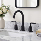 360° Swivel Gooseneck Widespread Bathroom Sink Faucet with Drain