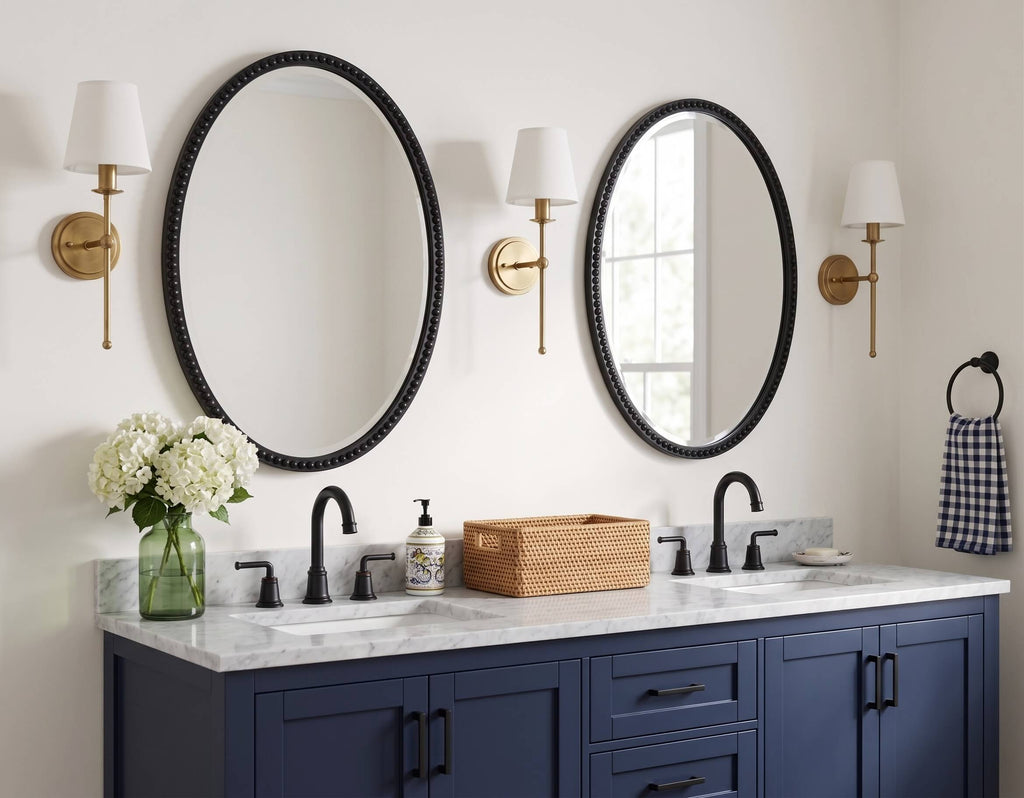 360° Swivel Gooseneck Widespread Bathroom Sink Faucet with Drain
