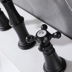 8" Spread 3-Hole Bathroom Faucet with 360° Spout Dual Cross Handles