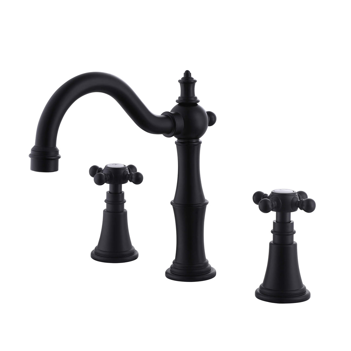 8" Spread 3-Hole Bathroom Faucet with 360° Spout Dual Cross Handles