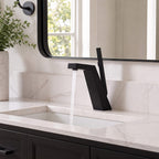 Brass Modern Single-Hole Bathroom Sink Faucet with 5° Angled Spout