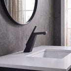Brass Modern Single-Hole Bathroom Sink Faucet with 5° Angled Spout