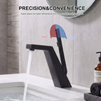 Brass Modern Single-Hole Bathroom Sink Faucet with 5° Angled Spout