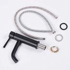 7.28" Single Hole Bathroom Sink Faucet with Extended Curved Spout Brass Single Handle Tap