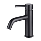 7.28" Single Hole Bathroom Sink Faucet with Extended Curved Spout Brass Single Handle Tap