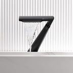 6.2" H Brass Single Hole Waterfall Bathroom Sink Faucet