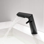 6.2" H Brass Single Hole Waterfall Bathroom Sink Faucet