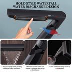 6.2" H Brass Single Hole Waterfall Bathroom Sink Faucet