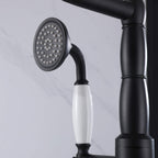 Classic Freestanding Tub Faucet with Hand Shower | 360° Swivel High-Flow Spout