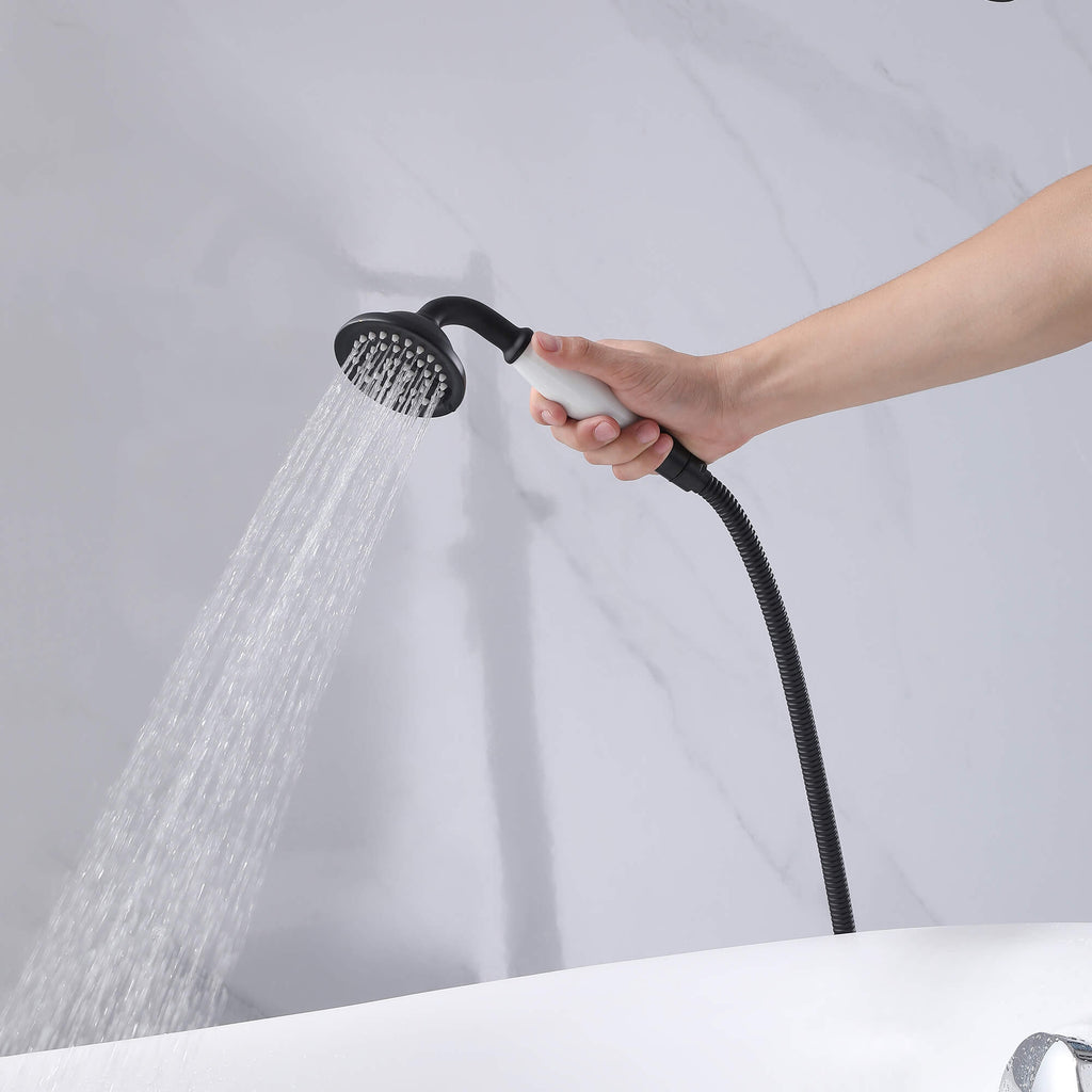 Classic Freestanding Tub Faucet with Hand Shower | 360° Swivel High-Flow Spout