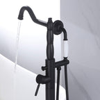 Classic Freestanding Tub Faucet with Hand Shower | 360° Swivel High-Flow Spout