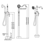 Classic Freestanding Tub Faucet with Hand Shower | 360° Swivel High-Flow Spout