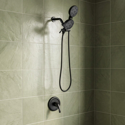Dual-Head Shower System Combo with 6-Function Spray