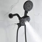 Dual-Head Shower System with 7-Function Rain Head and Handheld Spray Combo