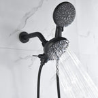 Dual-Head Shower System with 7-Function Rain Head and Handheld Spray Combo