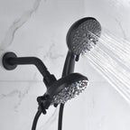 Dual-Head Shower System with 7-Function Rain Head and Handheld Spray Combo
