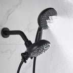 Dual-Head Shower System with 7-Function Rain Head and Handheld Spray Combo