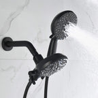 Dual-Head Shower System with 7-Function Rain Head and Handheld Spray Combo