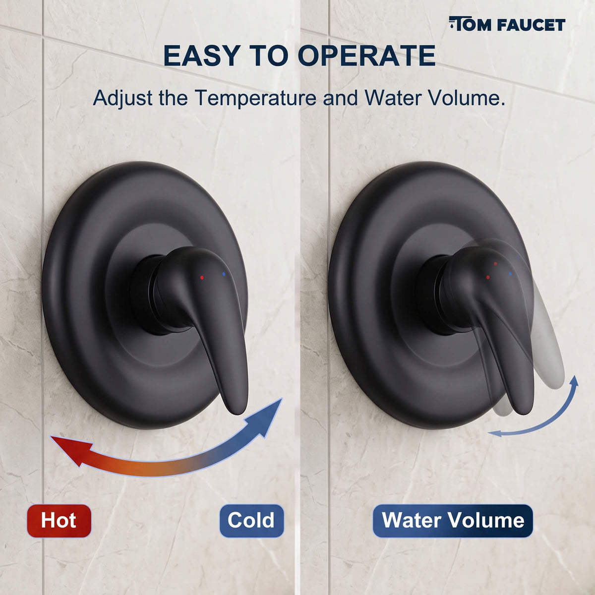 Modern Round Rain Shower System with 5-Function Spray and Integrated Tub Spout