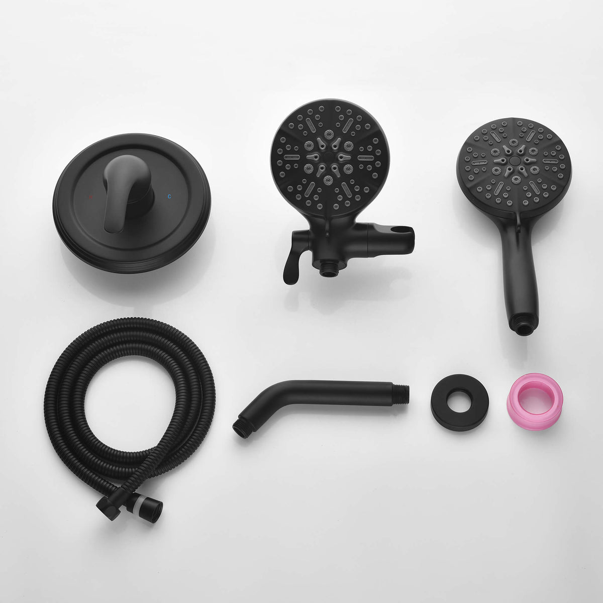 Dual-Head Shower System with 7-Function Rain Head and Handheld Spray Combo