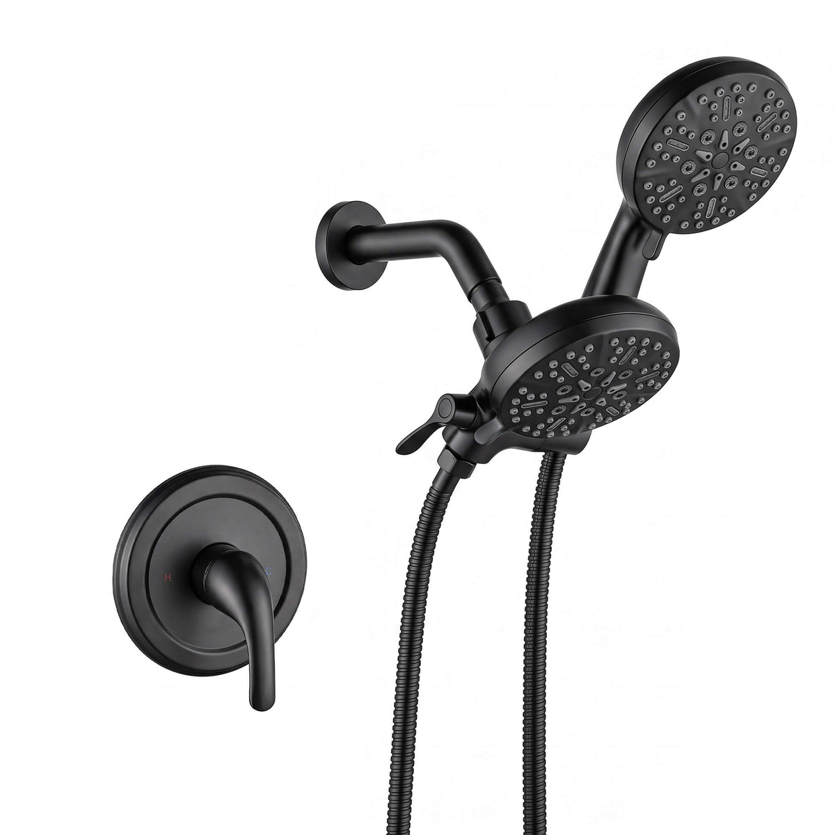 Dual-Head Shower System Combo with 6-Function Spray