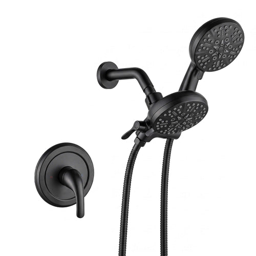 Dual-Head Shower System Combo with 6-Function Spray