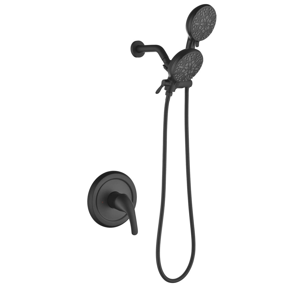 Dual-Head Shower System with 7-Function Rain Head and Handheld Spray Combo