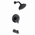 Modern Round Rain Shower System with 5-Function Spray and Integrated Tub Spout