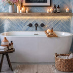 Fast Flow Modern Wall Mount Tub Faucet with 2 Handles & Swivel Spout
