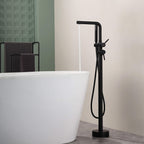 Swivel Longer Tub Spout Freestanding Tub Faucet with Hand Shower