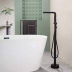 Swivel Longer Tub Spout Freestanding Tub Faucet with Hand Shower