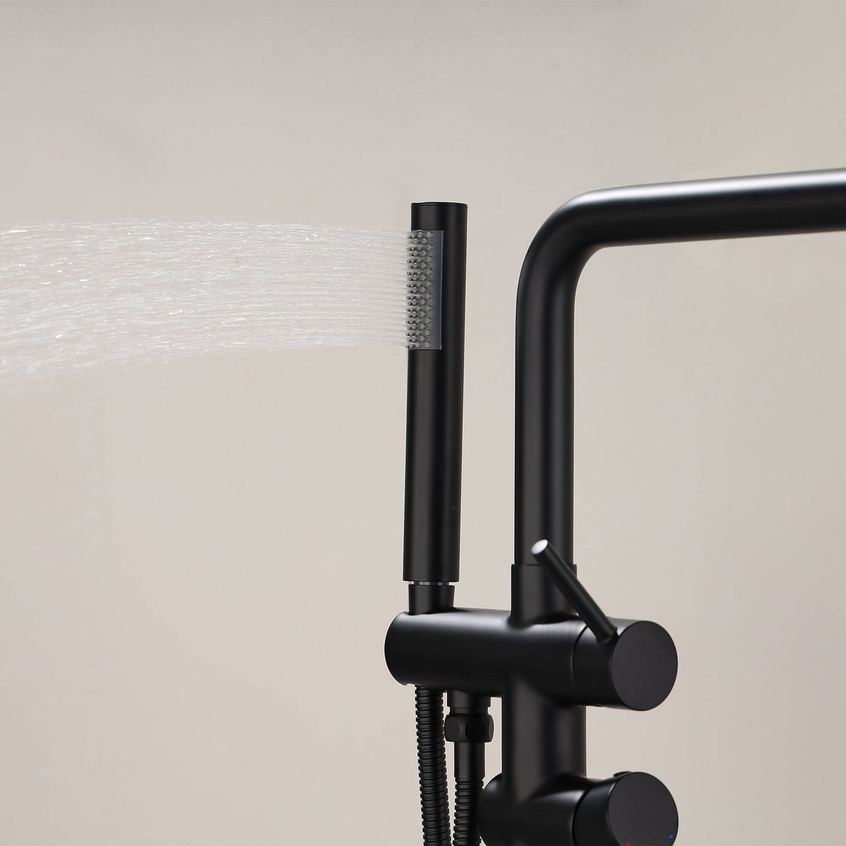 Swivel Longer Tub Spout Freestanding Tub Faucet with Hand Shower