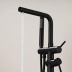 Swivel Longer Tub Spout Freestanding Tub Faucet with Hand Shower