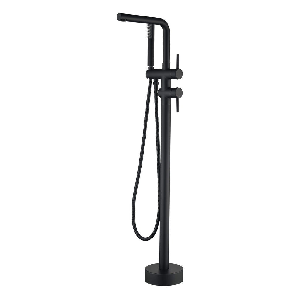 Swivel Longer Tub Spout Freestanding Tub Faucet with Hand Shower