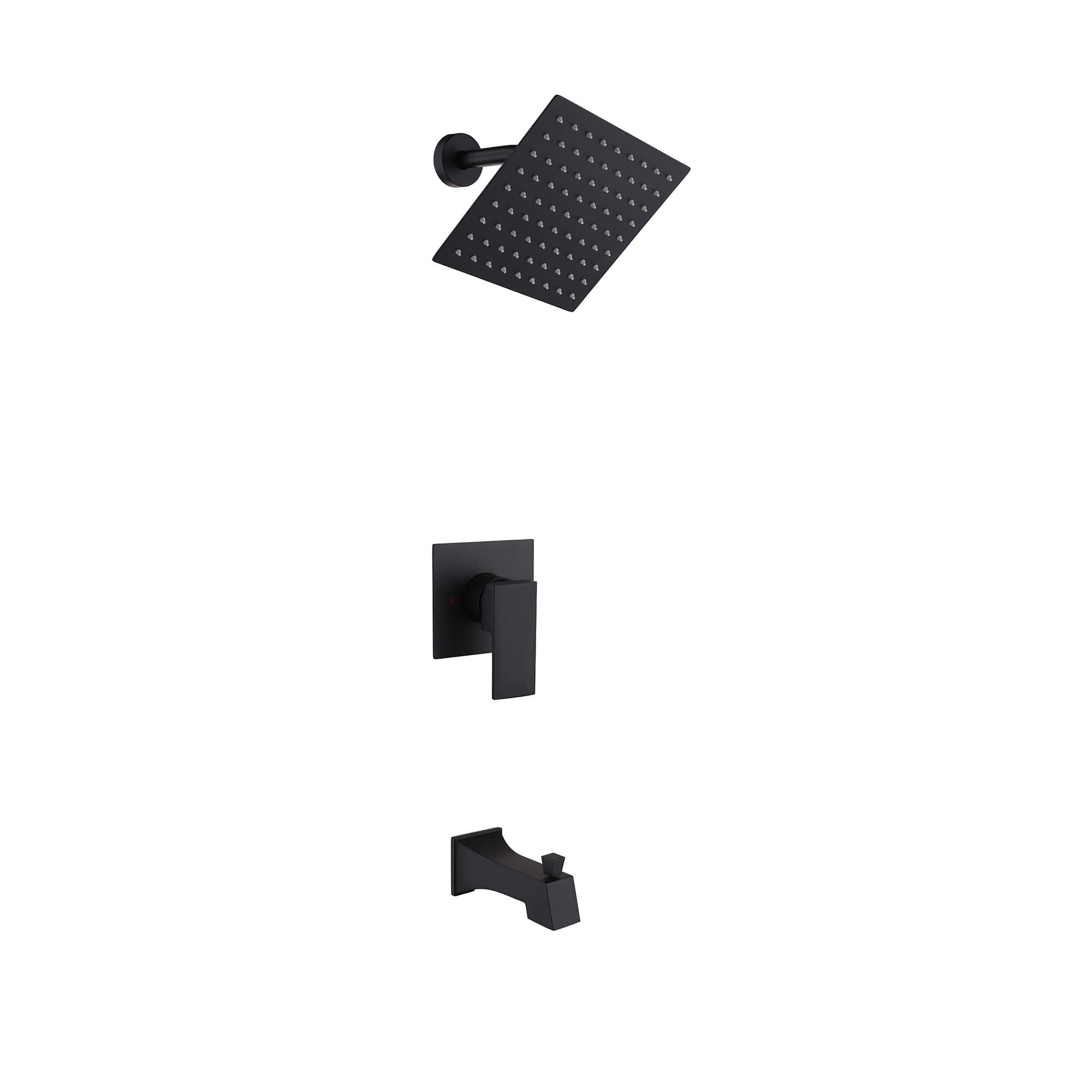 Minimalist 2-Function Shower System with High-Flow Tub Spout