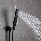 Minimalist Dual-Outlet Shower System with Ultra-Thin Square Rain Head and Linear Hand Shower