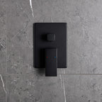 Minimalist Dual-Outlet Shower System with Ultra-Thin Square Rain Head and Linear Hand Shower