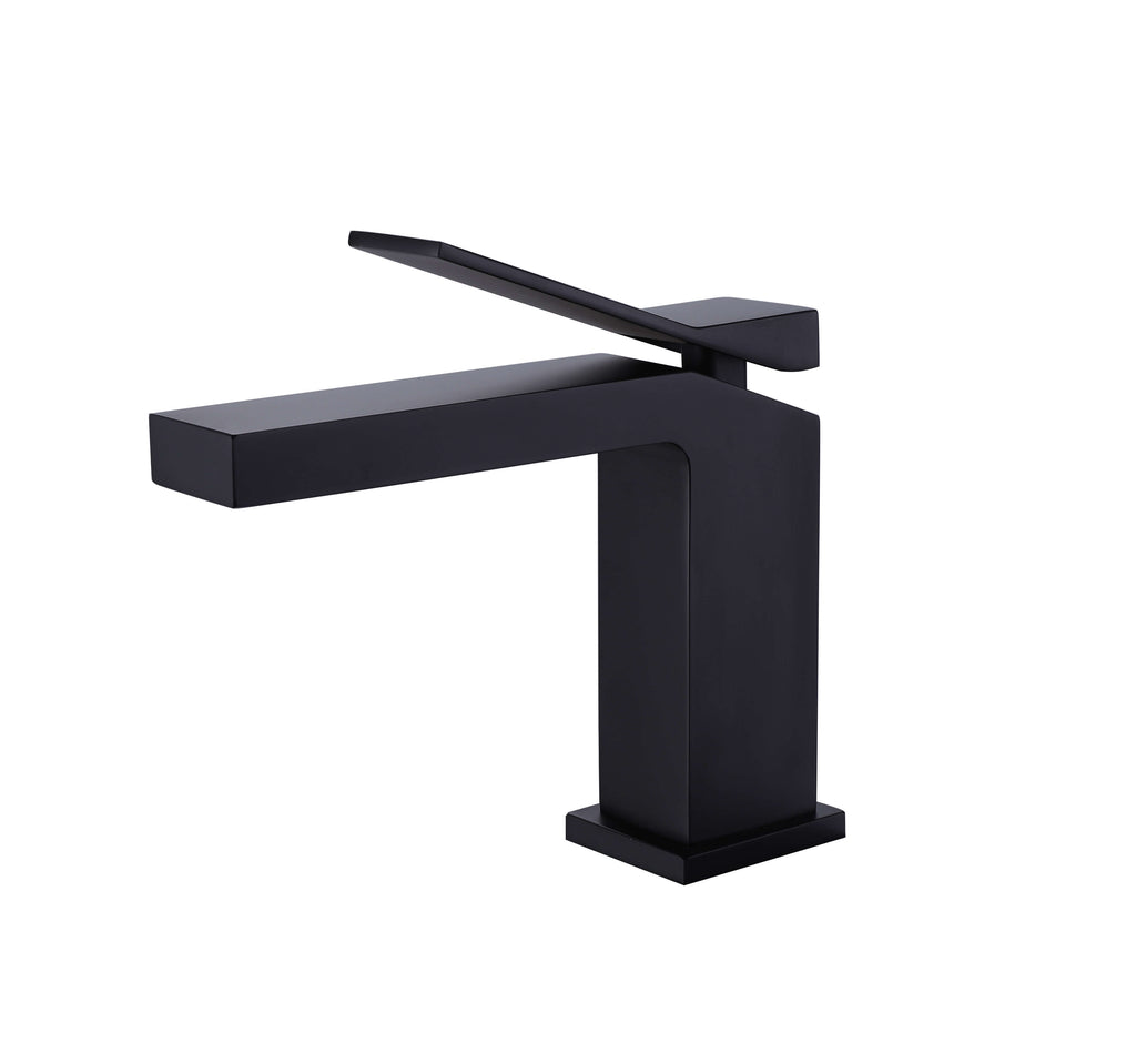 Minimalist Single-Handle Basin Faucet with Crisp Geometric Profiles