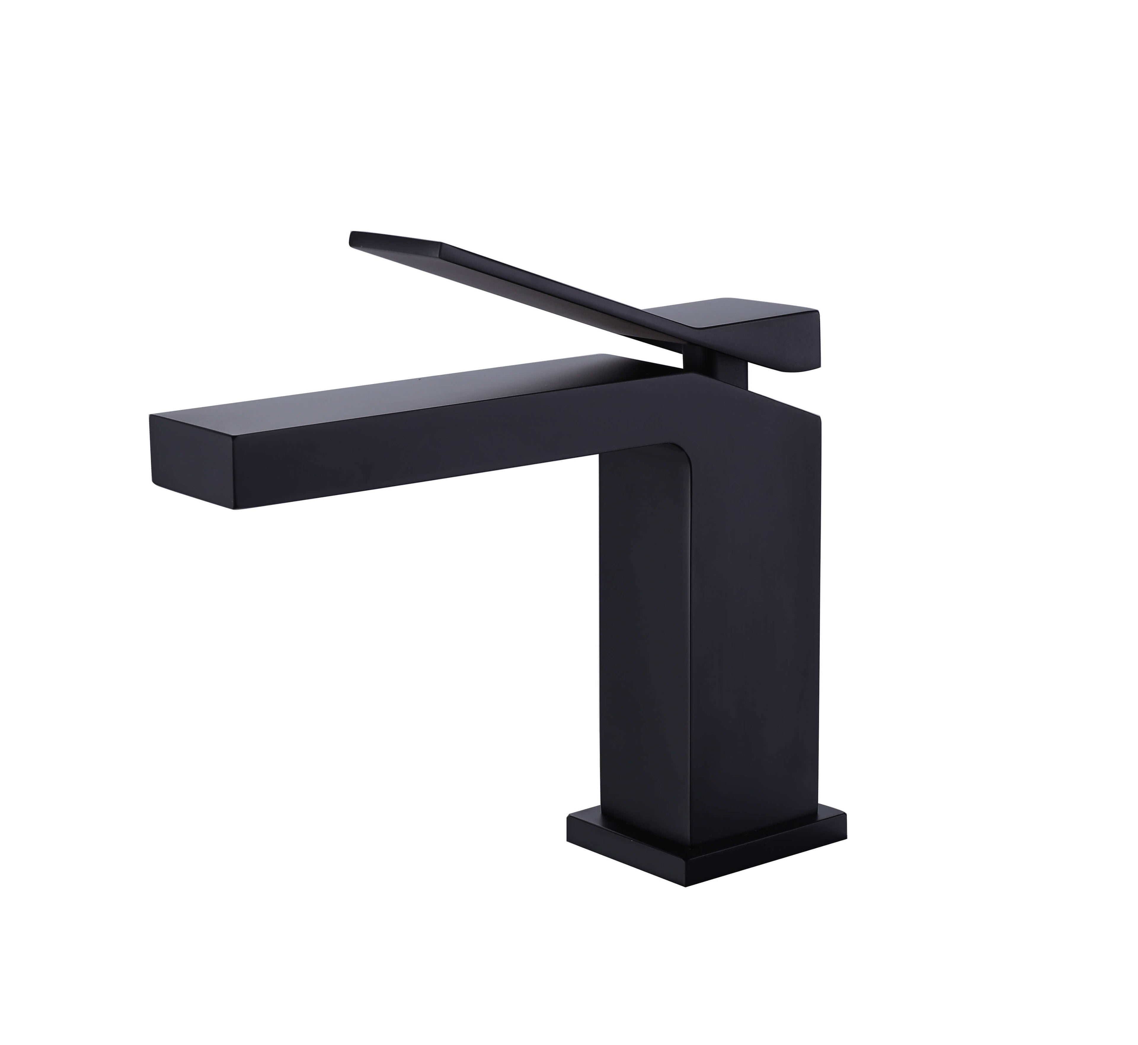 Minimalist Single-Handle Basin Faucet with Crisp Geometric Profiles