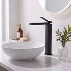 Minimalist Square Monolithic Single-Handle Tall Vessel Faucet